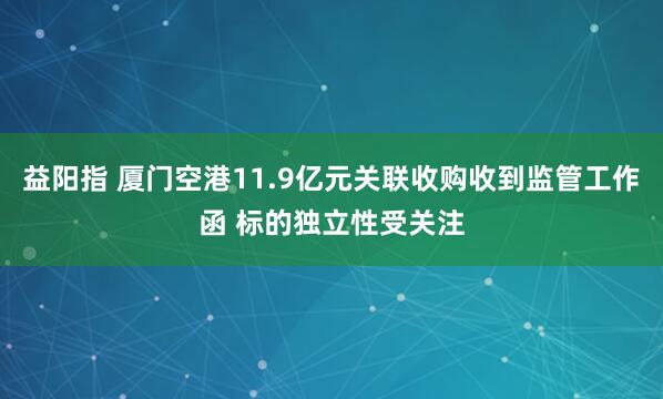 益阳指 厦门空港11.9亿元关联收购收到监管工作函 标的独立性受关注