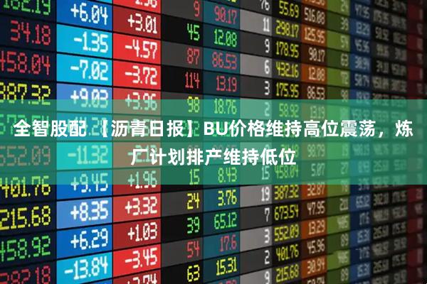 全智股配 【沥青日报】BU价格维持高位震荡，炼厂计划排产维持低位