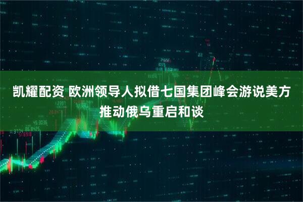 凯耀配资 欧洲领导人拟借七国集团峰会游说美方推动俄乌重启和谈